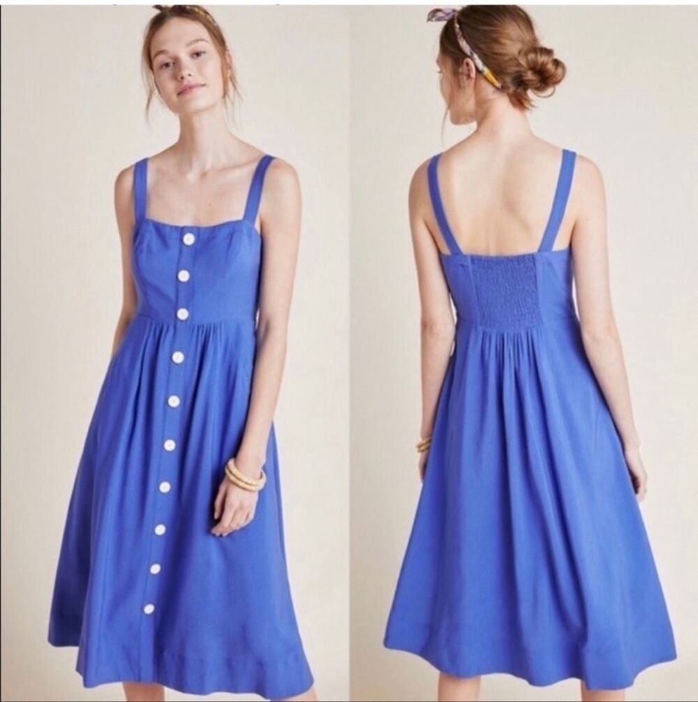 Anthropologie Maeve Rosemary blue Dress Size 8P